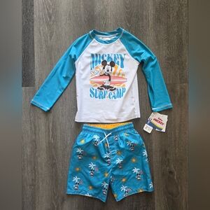 NWT Disney Mickey Mouse Surf Camp Boys Swim Set Size 4T